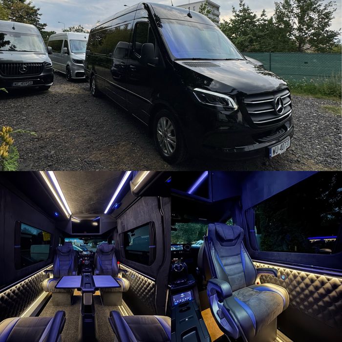 Wynajem busa z kierowcą luksusowy Mercedes Sprinter przewóz osób