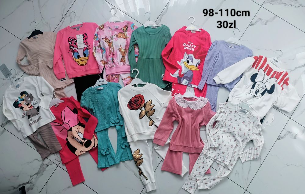 Komplet Minnie bambi bluzka długi rękaw i legginsy dzwony 98-110