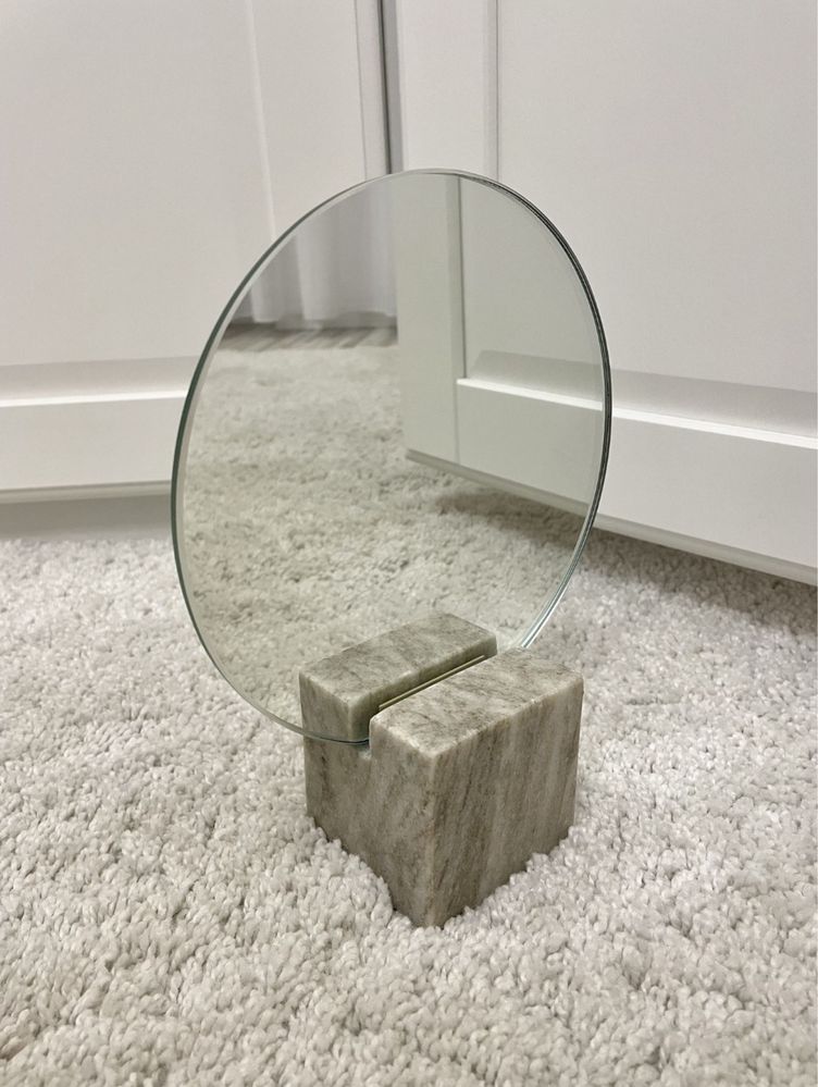 Nowe lusterko z podstawka h&m home stojace marmur lustro kamien