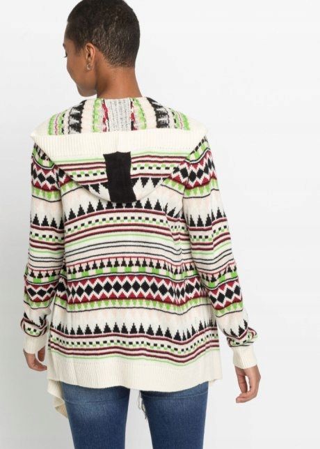 B.P.C asymetryczny kardigan frędzle, wzory r.40/42