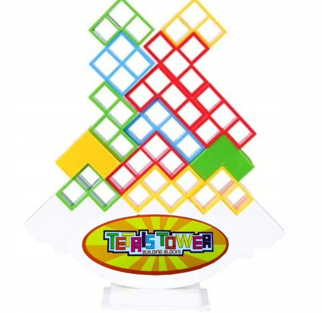 Gra Edukacyjna Układanka Tetris TOWER DLA DZIECI WIEŻA 3D 48 KLOCKÓW