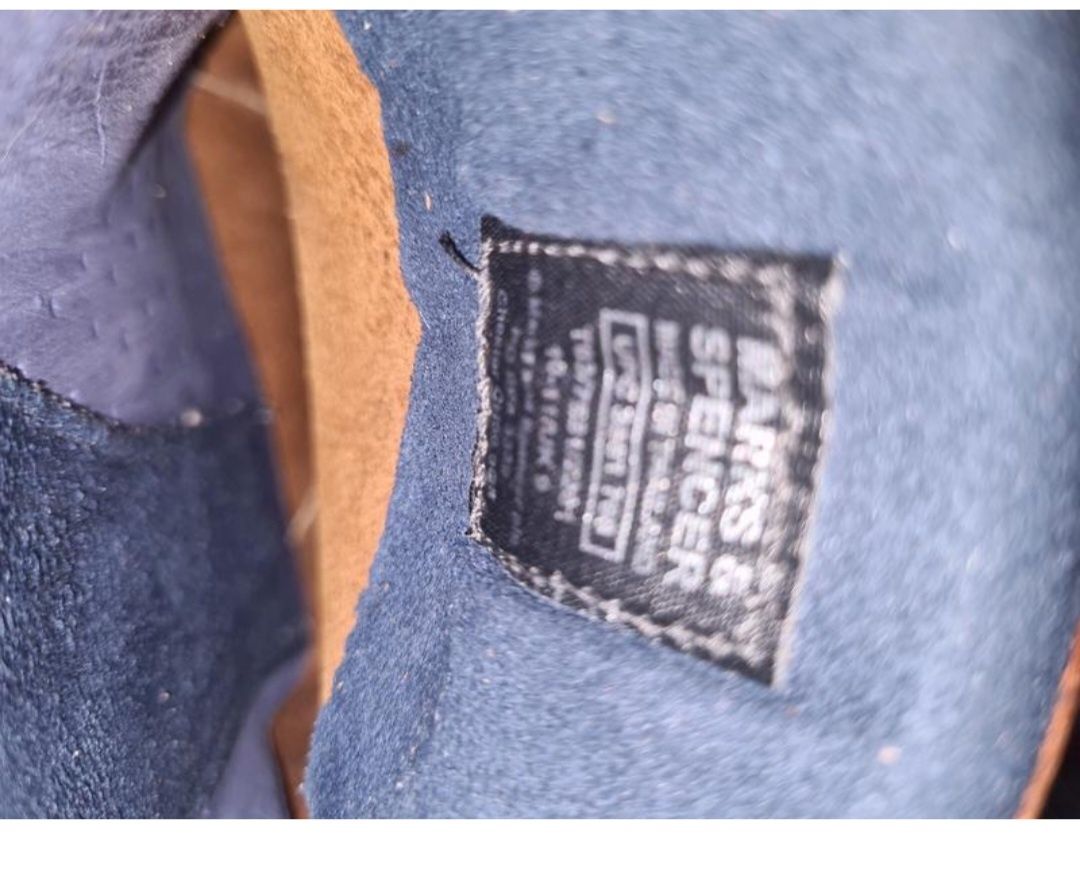 Чоловічі шкіряні туфлі мокасини топсайдери Marks&spencer blue harbor