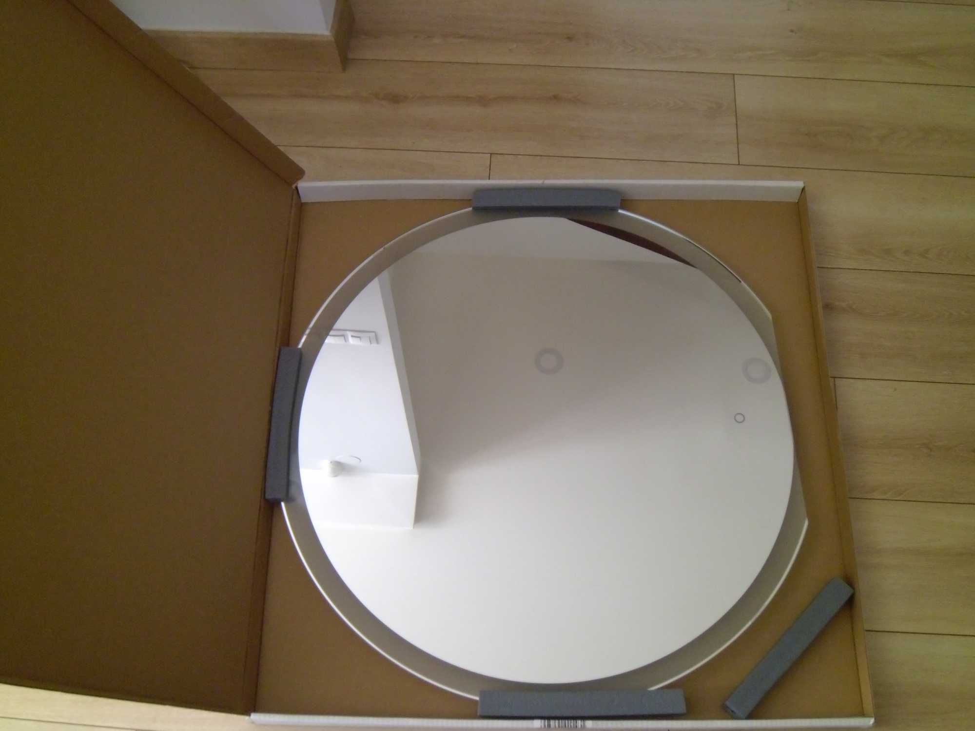 Lustro łazienkowe z LED fi 80cm. Włącznik dotykowy.