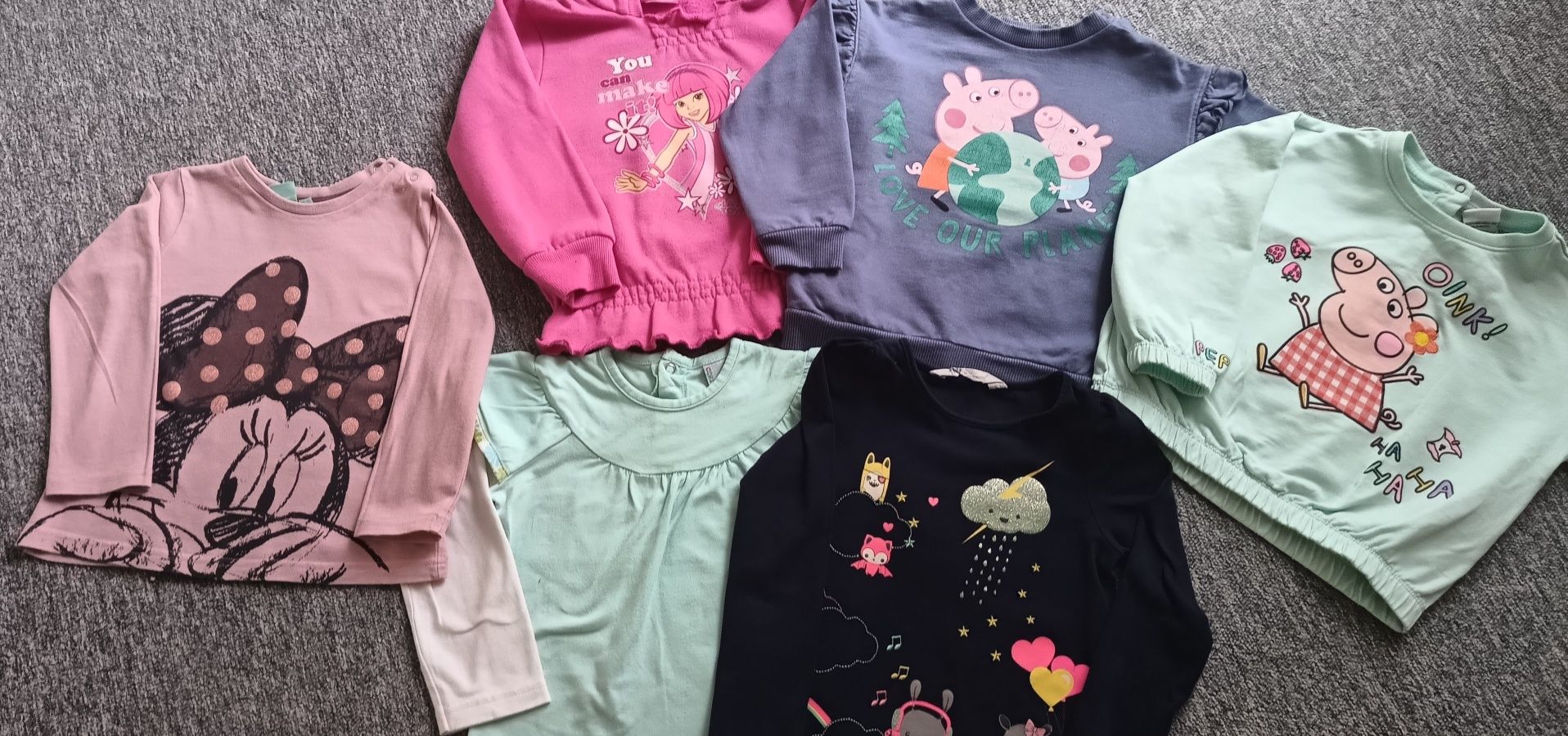 Zestaw bluza bluzka długi rękaw świnka Peppa 92 98 h&m