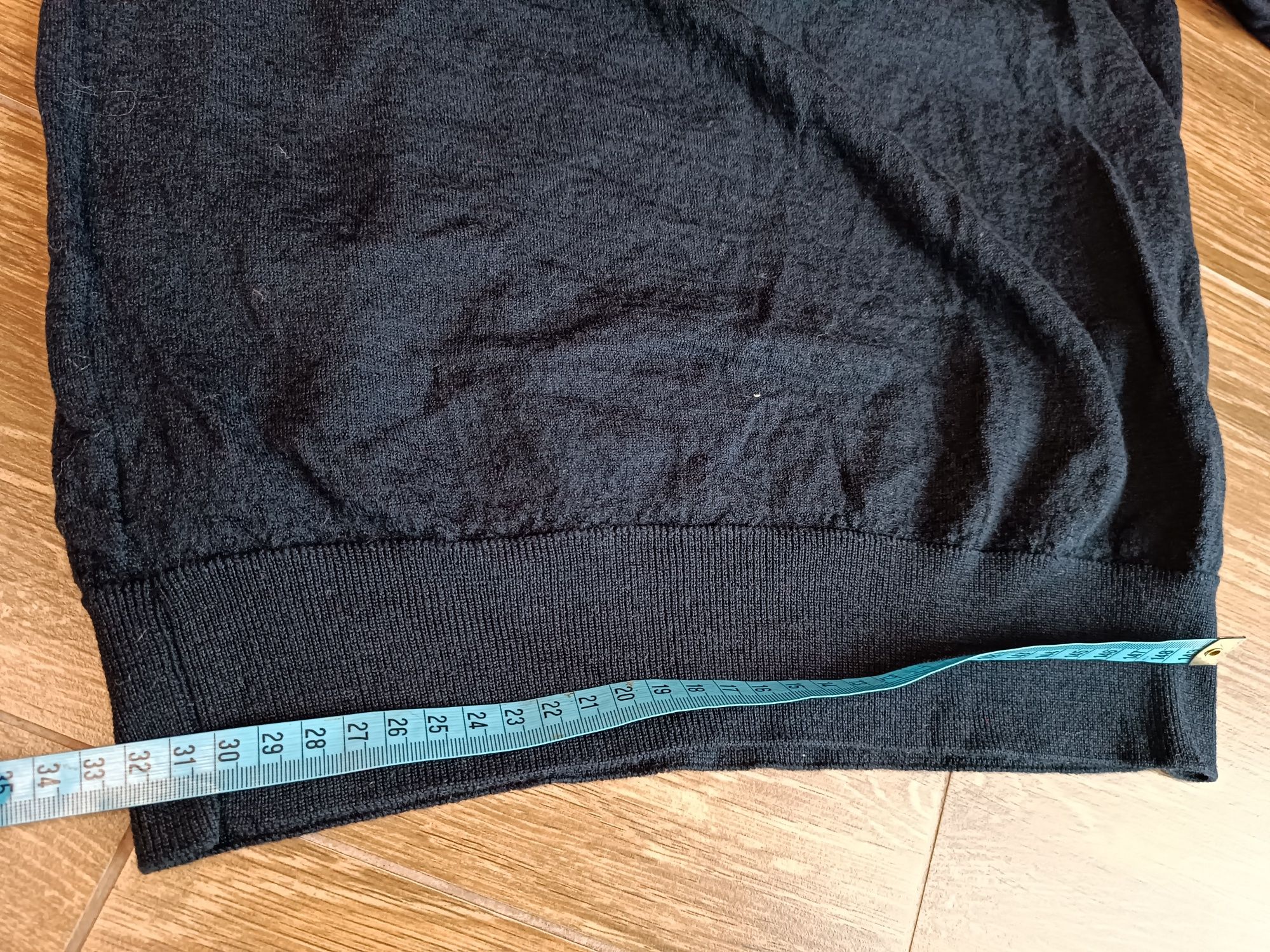 Sweter Zara 100% wełna extrafine ciemny granat rozmiar małe M