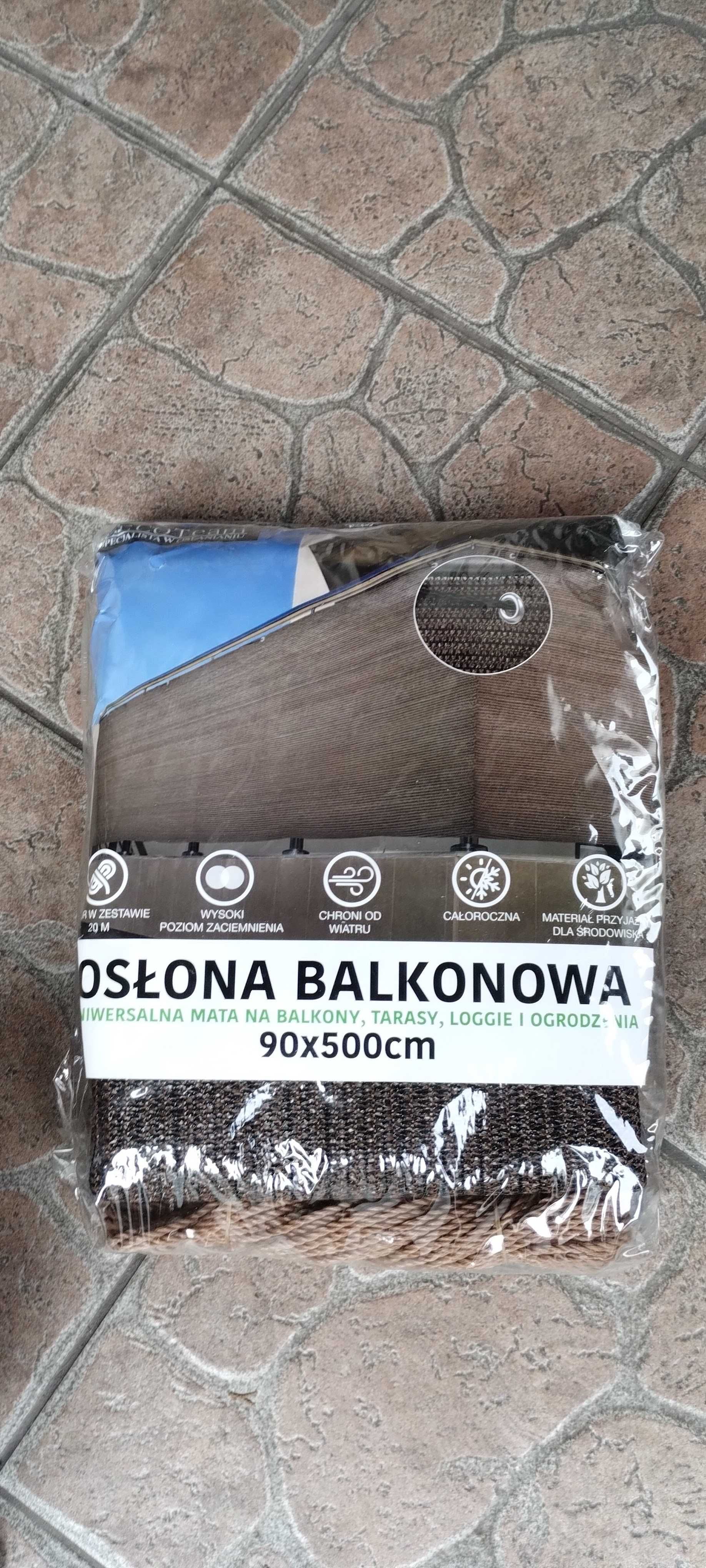 Osłona na balkon 5m/90cm ratan