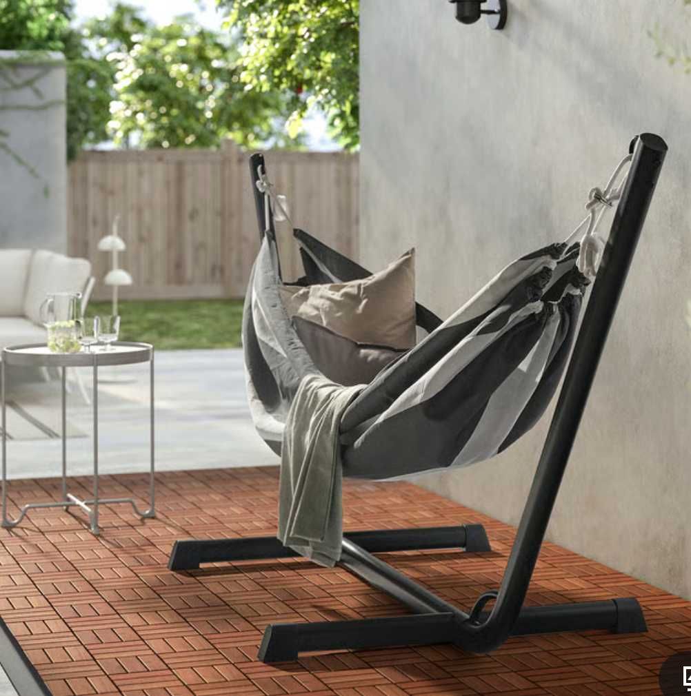 Conjunto rede e suporte Ikea – ideal para jardim/varanda
