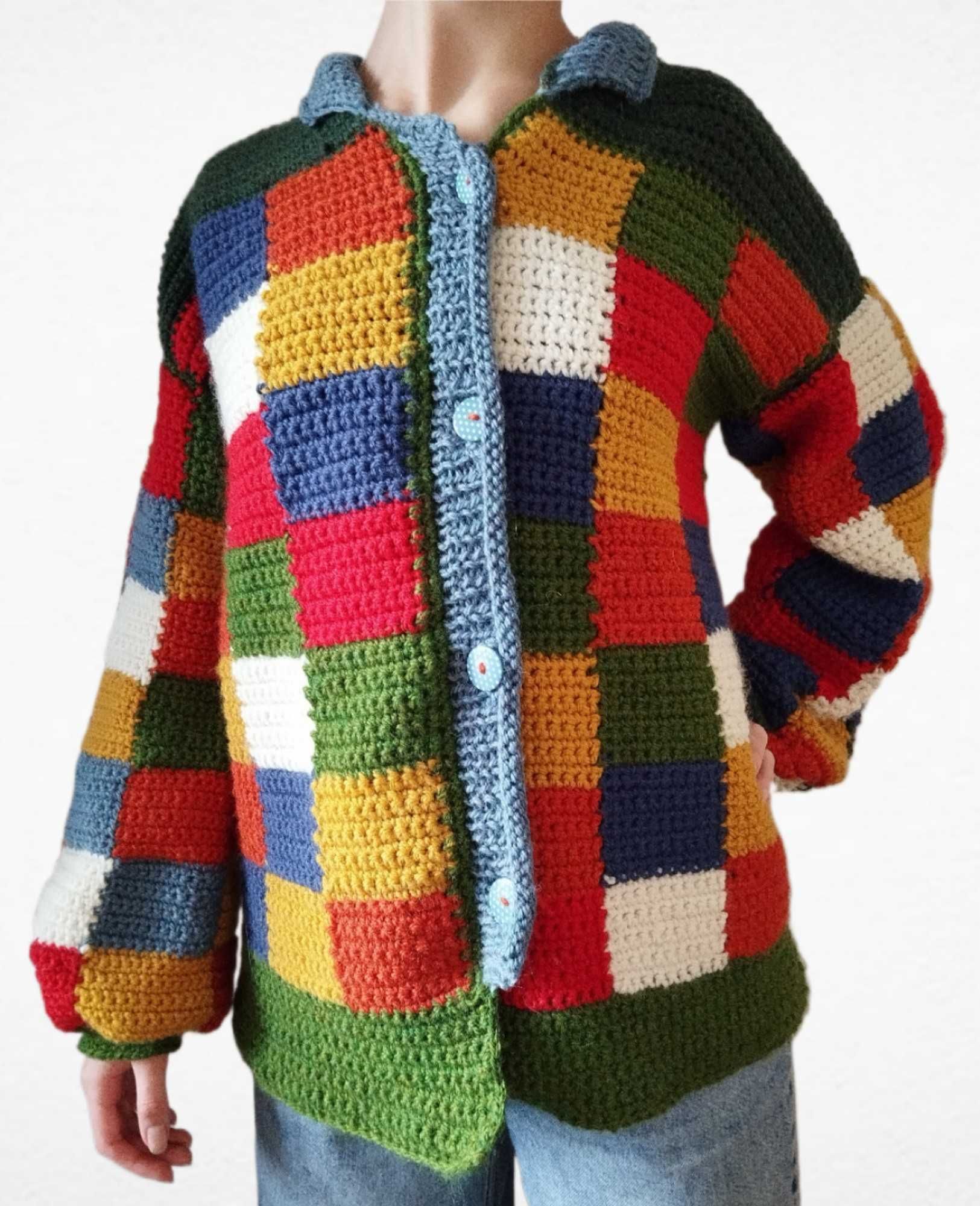 Kardigan, sweter 100% wełna alpaka Handmade