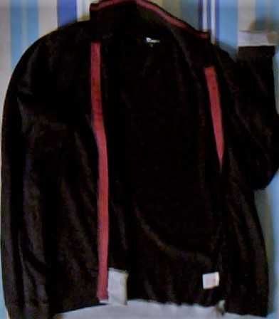 Sweter na suwak (czarny), s. bordowy w serek, męski, rozmiar L.