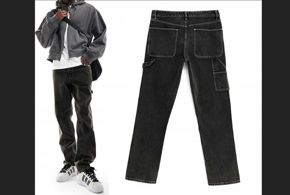 DLA WYSOKIEGO szerokie CARPENTER Y2K skate W32 L34 loose baggy 33 L36