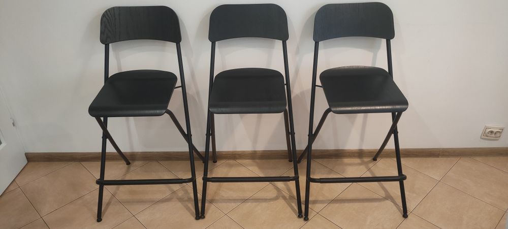 IKEA FRANKLIN Taboret składany z oparciem 63 cm - 3 sztuki