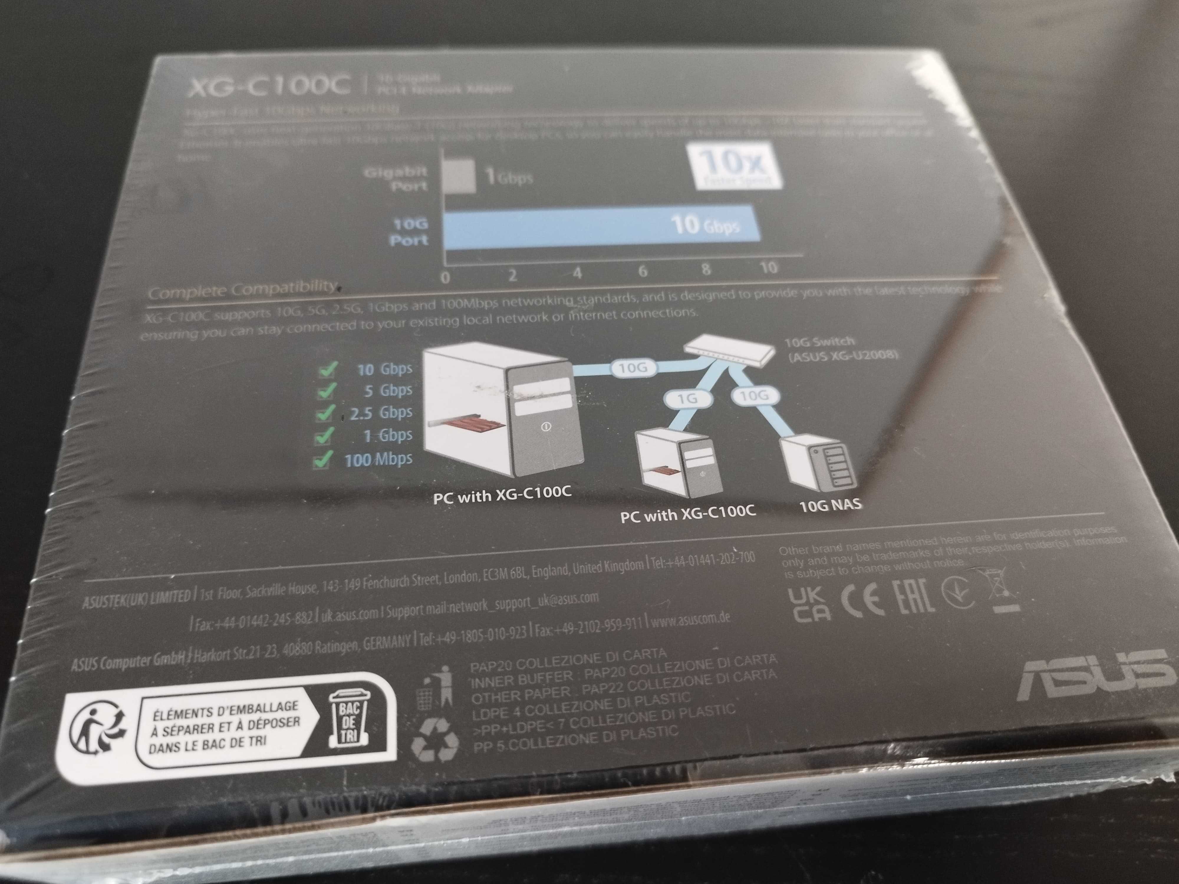 Adaptador de rede PCIe ASUS XG-C100C