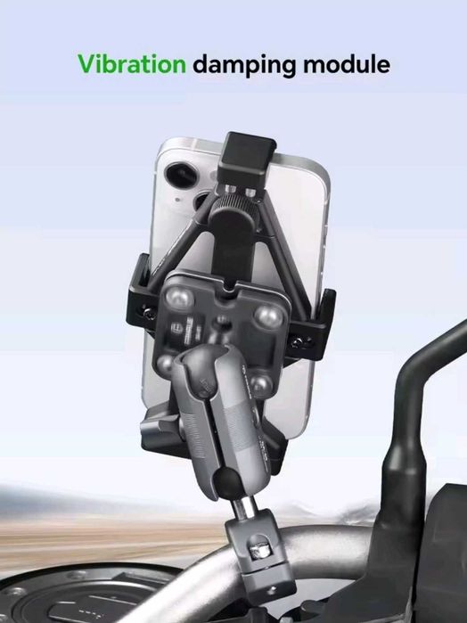 Uchwyt motocyklowy aluminium z tłumikiem drgań FANAUE na telefon