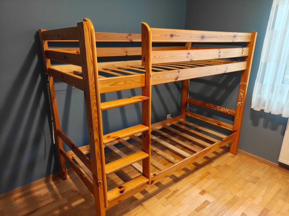 Łóżko piętrowe drewniane 90x200cm