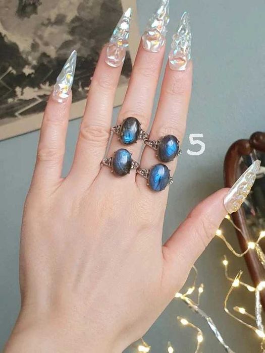 Anel de labradorite azul 14mm ou 11mm (ajustável) - ESCOLHER UM