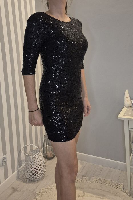 Suknia New Look 38 czarna cekiny