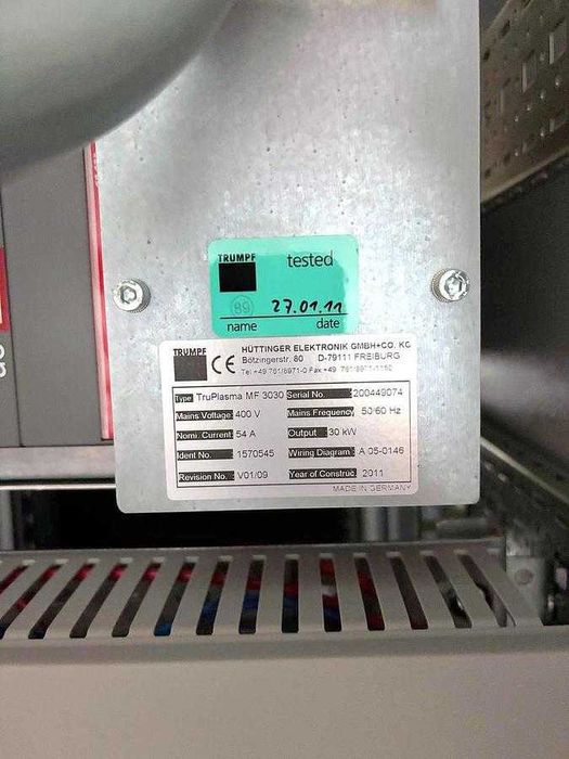 Trumpf Hüttinger TruPlasma MF 3030 ,  Zasilacz plazmowy