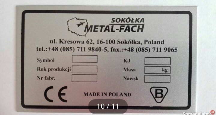 tabliczka znamionowa Linde Case Potniger