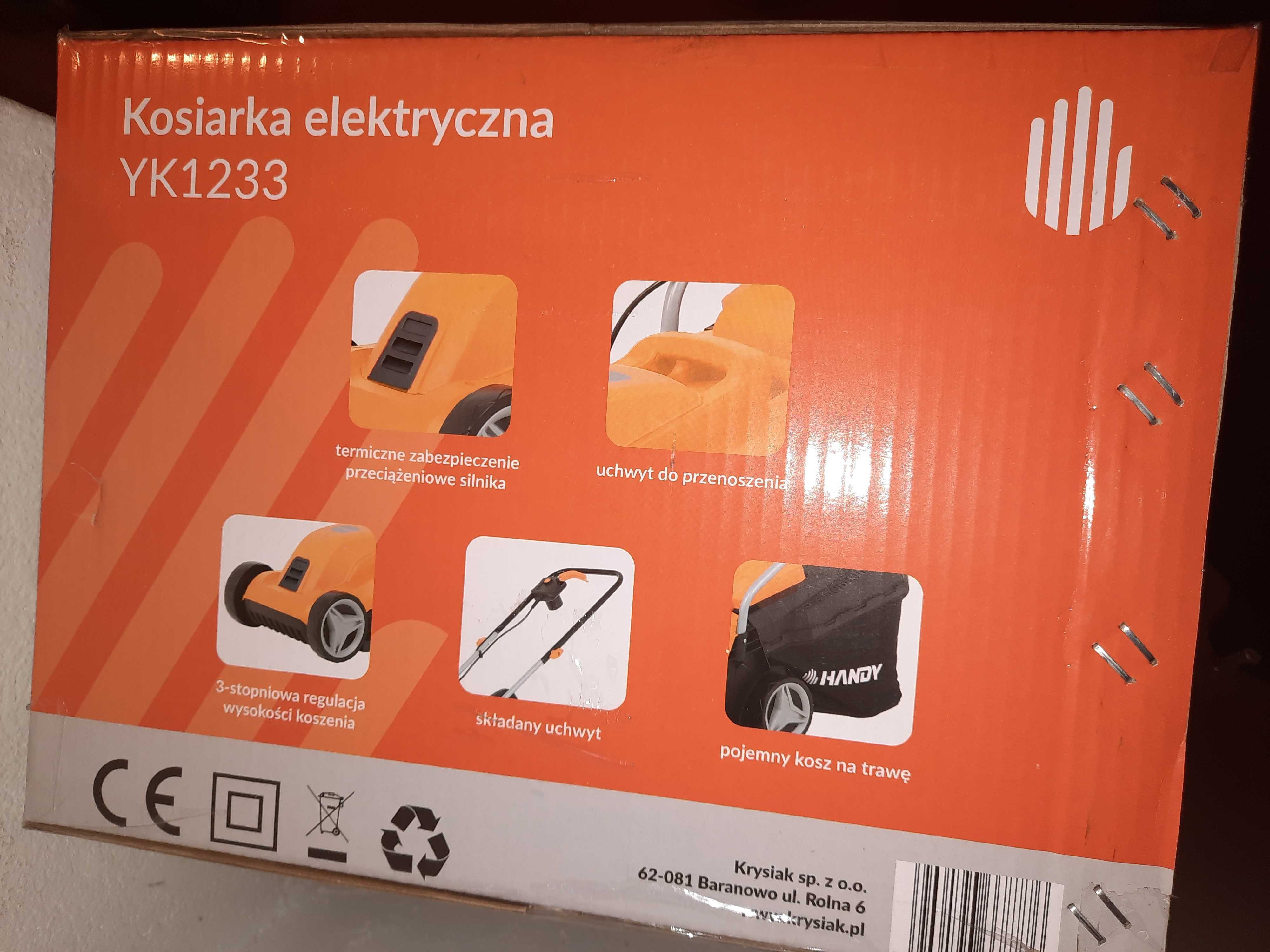 Kosiarka Elektryczna Handy na Kółkach Kosz 3 Wysokości Moc 1200W