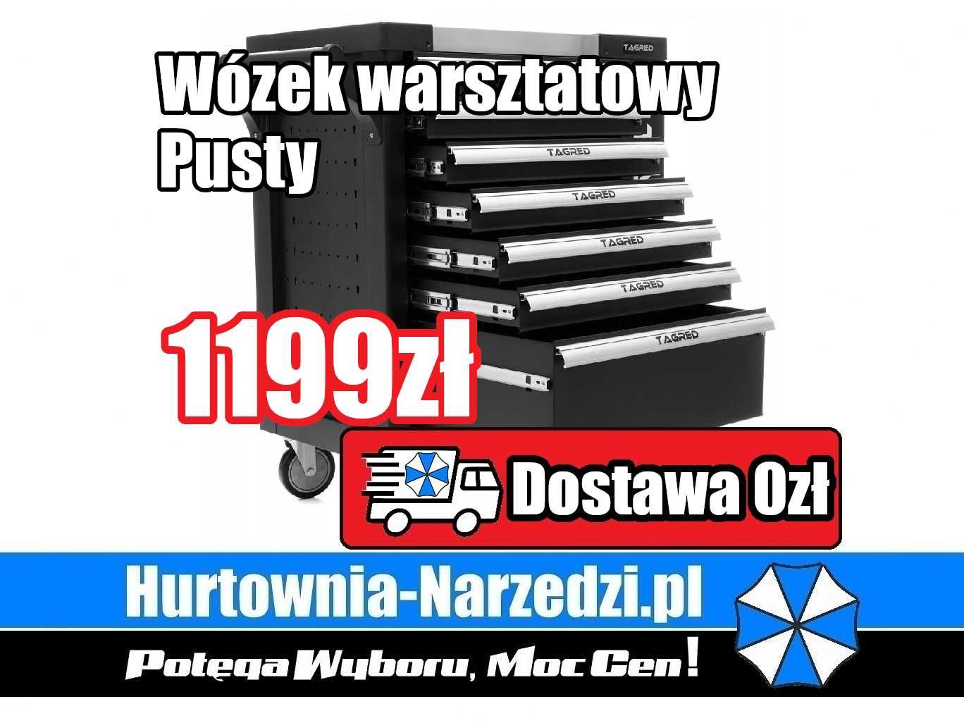 Wózek warsztatowy, szafa warsztatowa pusty Tagred