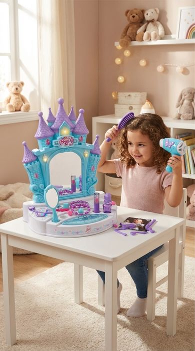 Дитячий набір перукаря ігрове трюмо , рожеве та блакитне