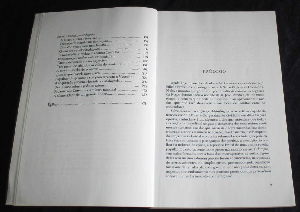 Livro O Marquês de Pombal Mário Domingues Prefácio