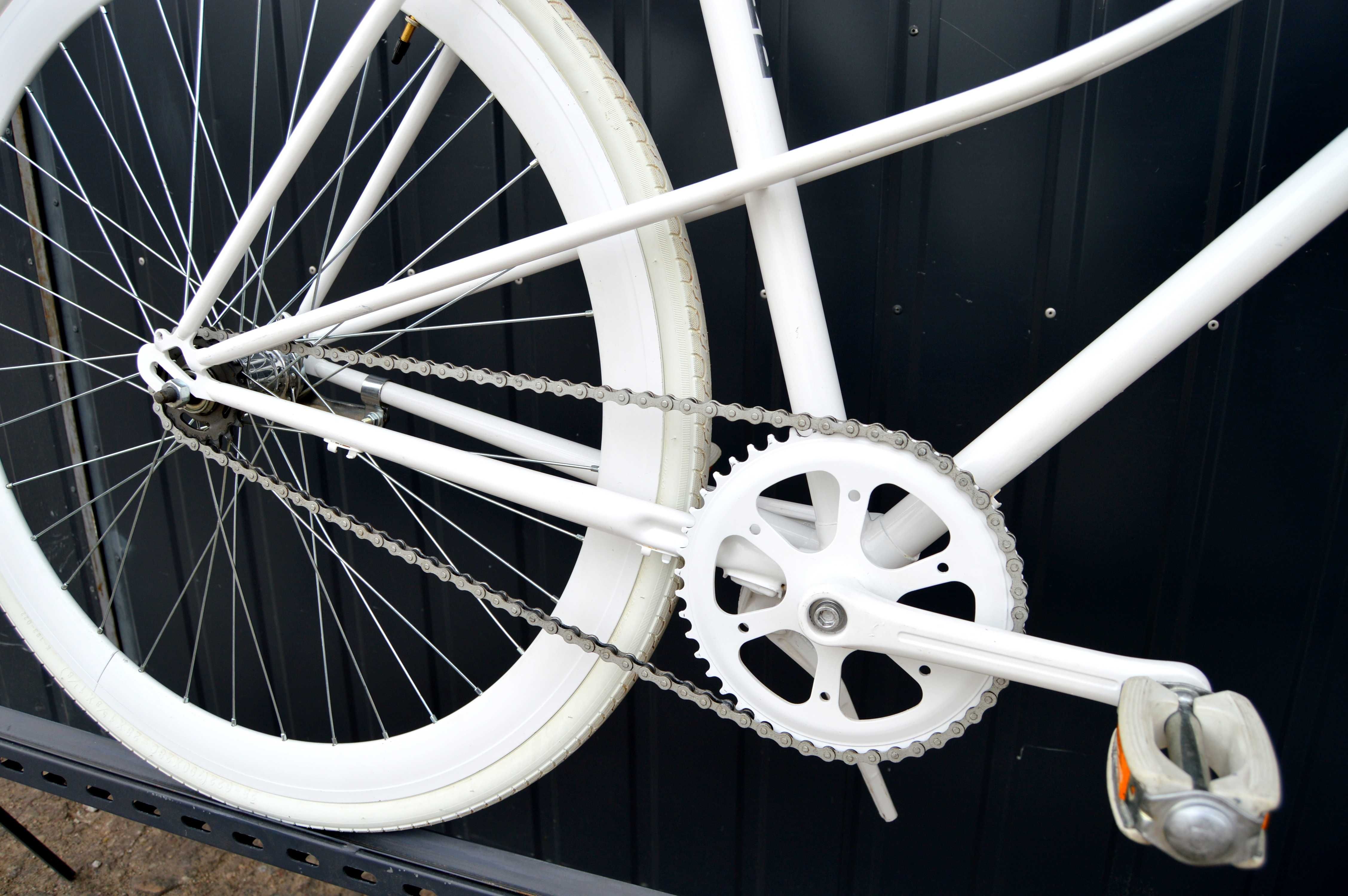 Lekka dwururka ALL WHITE Torpedo Single Speed Miejska damka damski