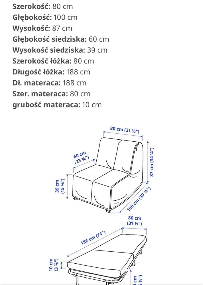 Fotel rozkladany Ikea