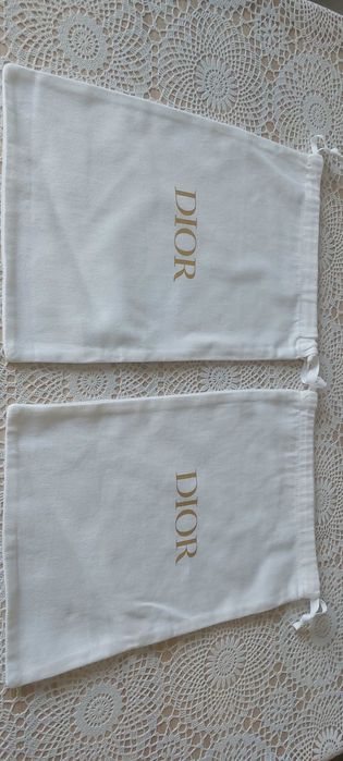 Zestaw dwóch woreczków przeciwkurzowych DIOR-oryginalnych, białych