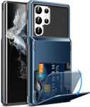 ASKUBSKU etui pancerne Samsung Galaxy S22 Ultra portfel czarno granat
