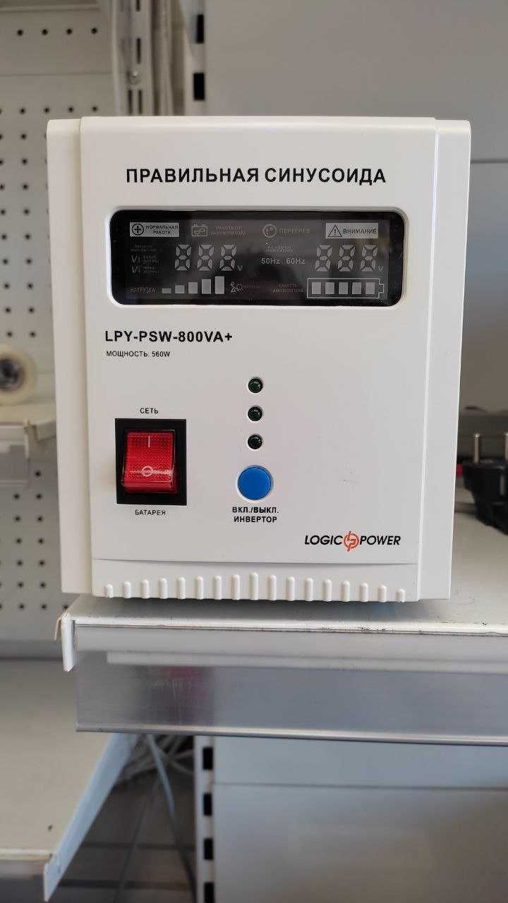 ДБЖ 12V з правильною синусоїдою (560Вт) ток 5A/15A  UPS LPY-PSW-800VA+