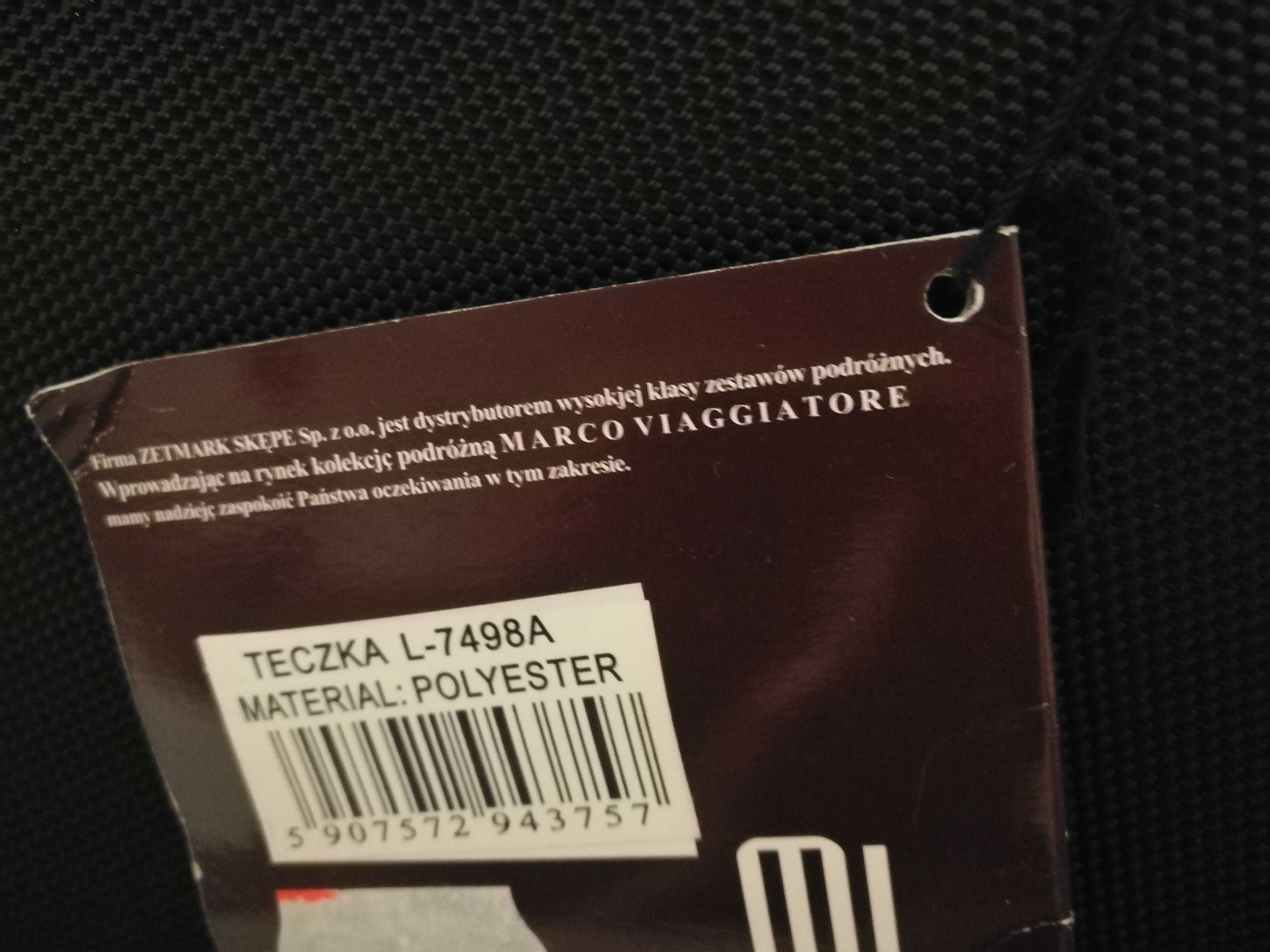 Teczka męska, Marco Viaggiatore, czarna, poliester.