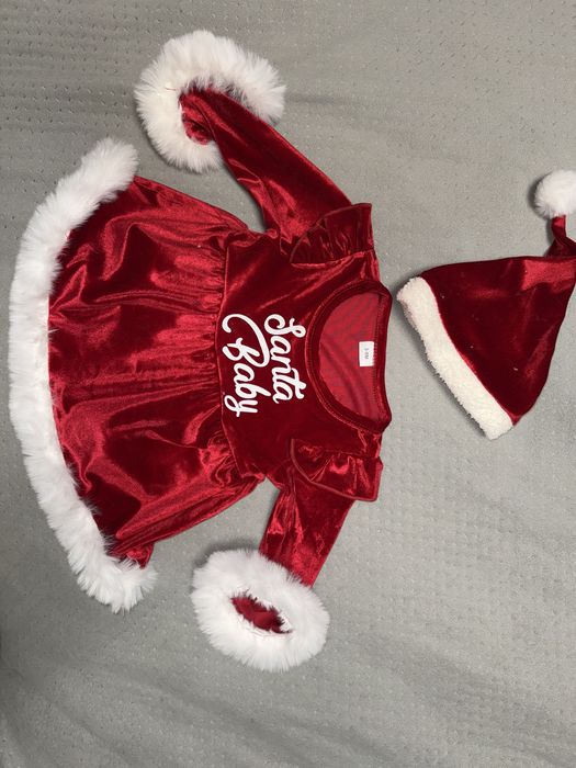 Новорічна сукня з шапочкою для дівчинки 3-6 м