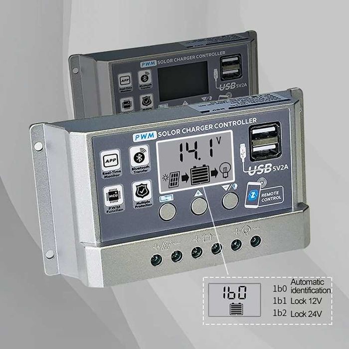 Controlador de carga solar pwm, wi-fi,
bluetooth