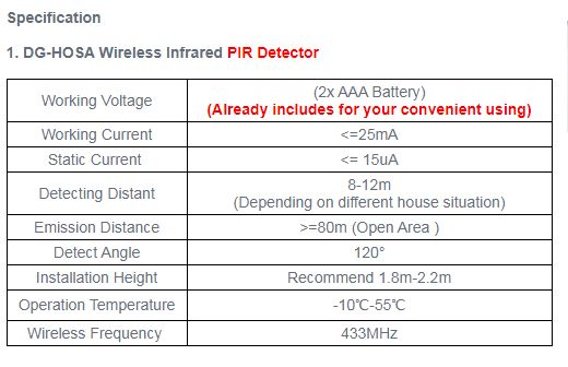 Alarme - Sensor Infravermelhos - 433Mhz