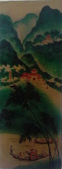 Картина на дереве под лаком и картина под стеклом.