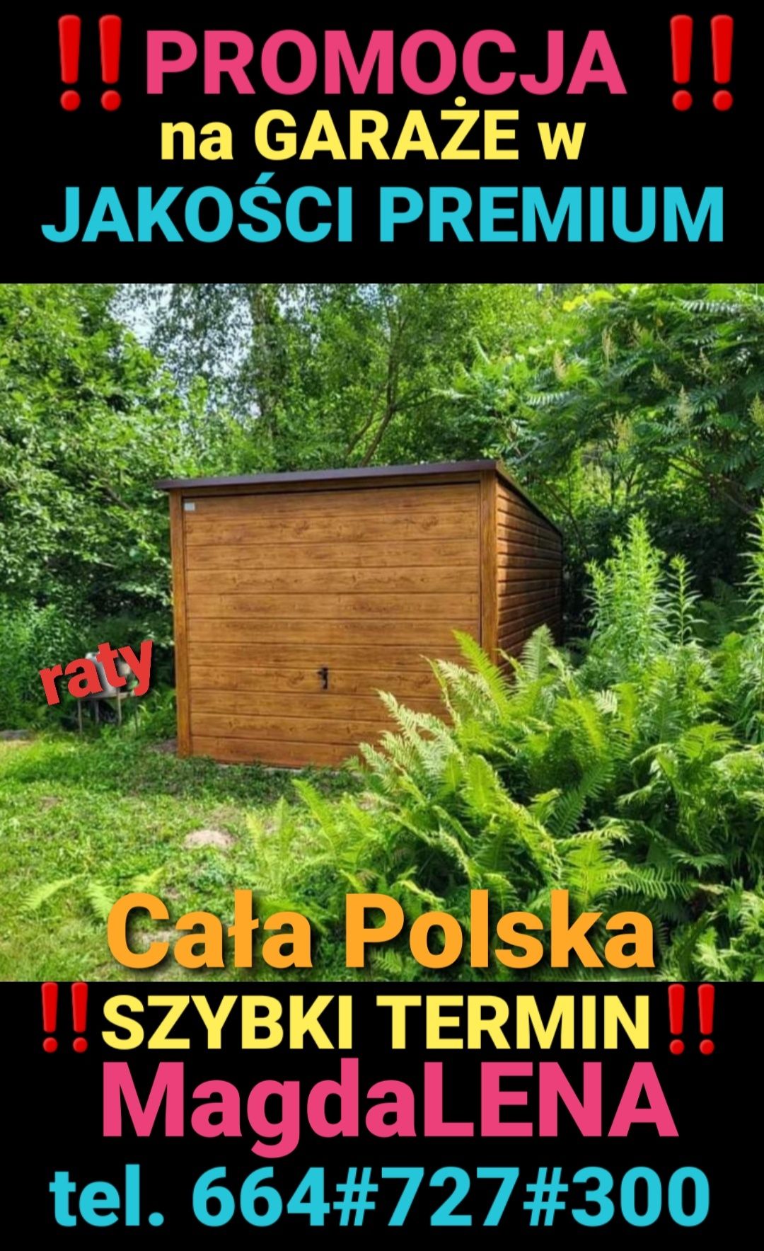 Garaż blaszany 4x5 4x6 Premium Orzech! MOCNE GARAŻE! Cały Kraj Szybko!