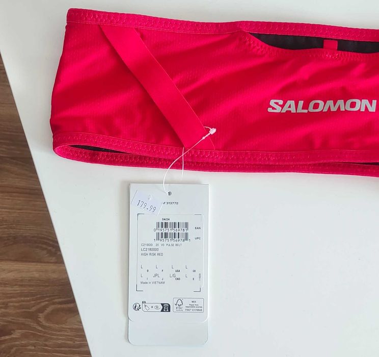 Nowy pas biegowy Salomon Pulse Belt – High Risk Red (rozmiar L)