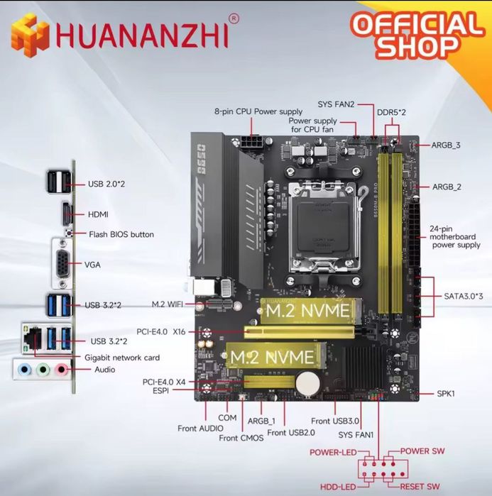 Huananzhi b650m B Pro Amd Am5