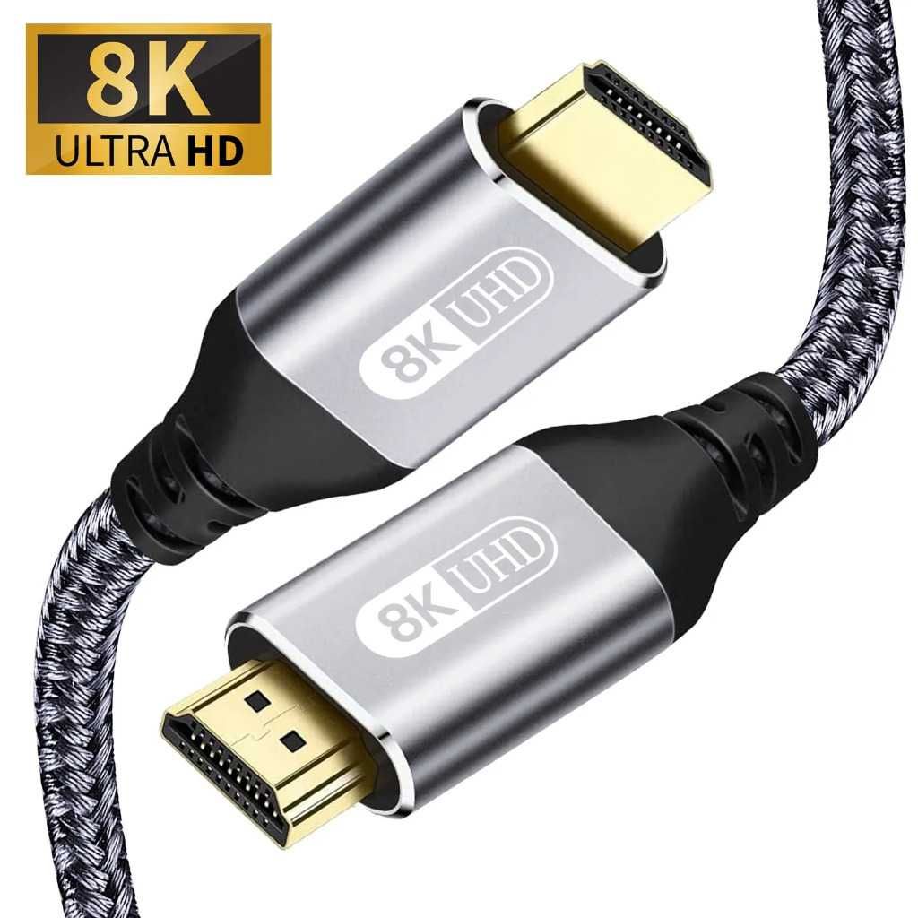 Kabel HDMI v2.1 Przesył Danych do 8K o Długości 2 m Szary / Gray