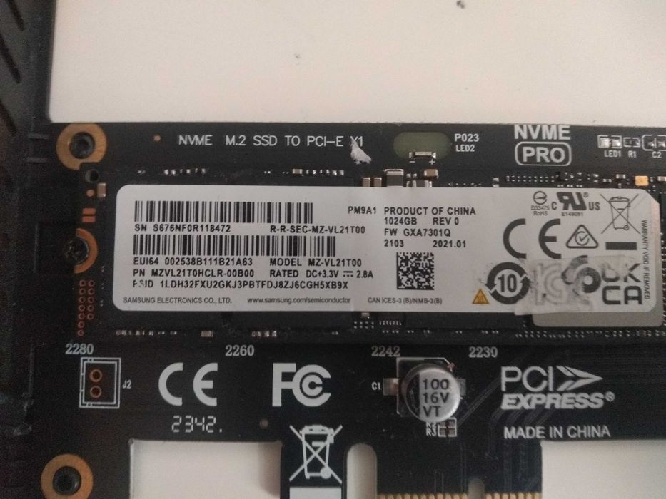 ssd 1TB Samsung PM9A1 7000MB odczyt 5000MB zapis