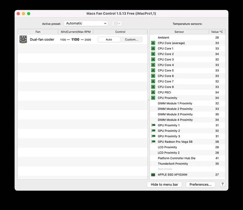 iMac PRO 27" 5K Xeon 8x3,2GHz | 32GB | 1TB SSD, Radeon PRO Vega 56 8GB