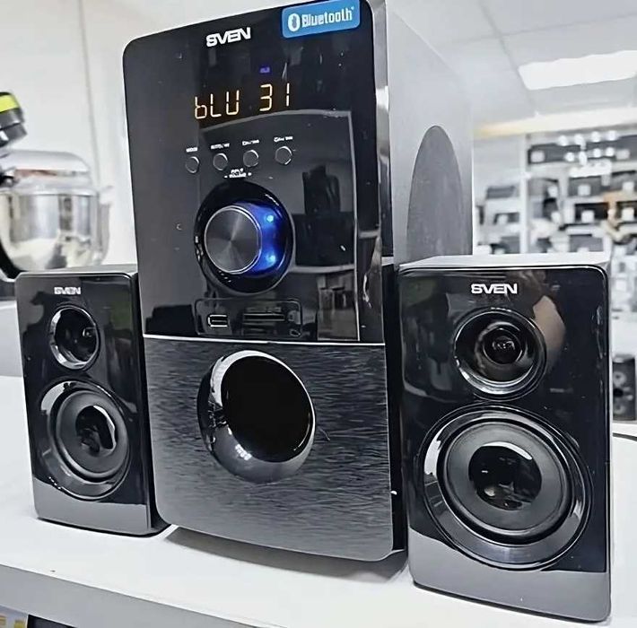 Акустика для дома Sven 2.1 Пульт ДУ Радио Флеш карта Супер акустика