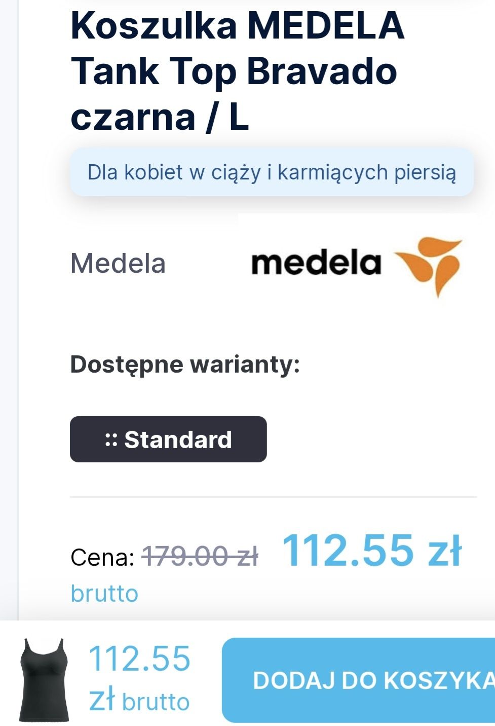 Koszulka dla kobiet w ciąży i karmiących piersią MEDELA S