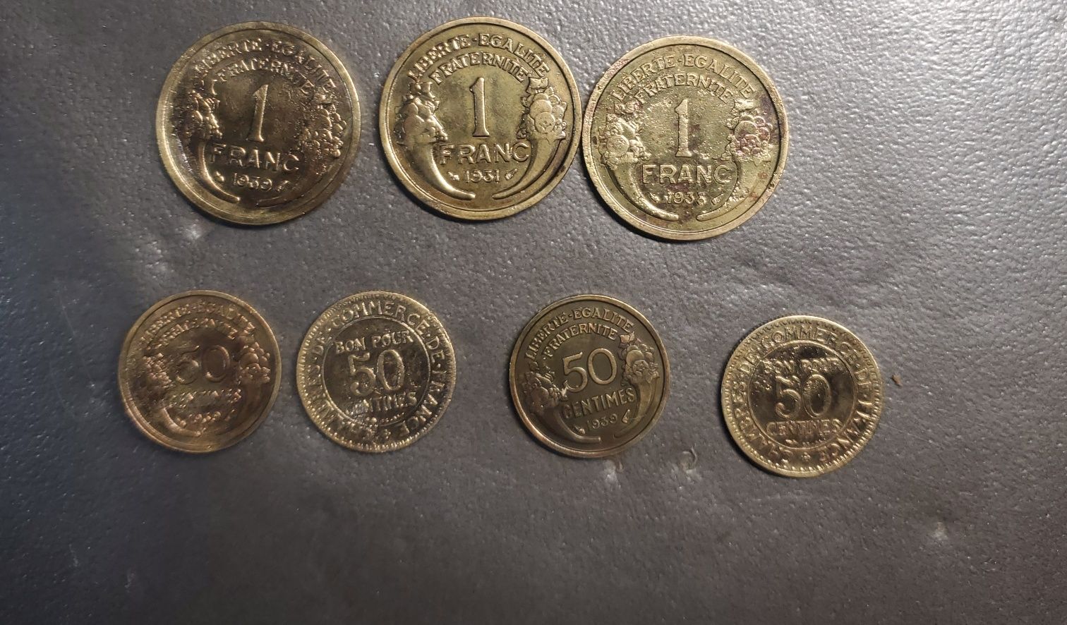 Monety Francja 1 Frank i 50 centymów