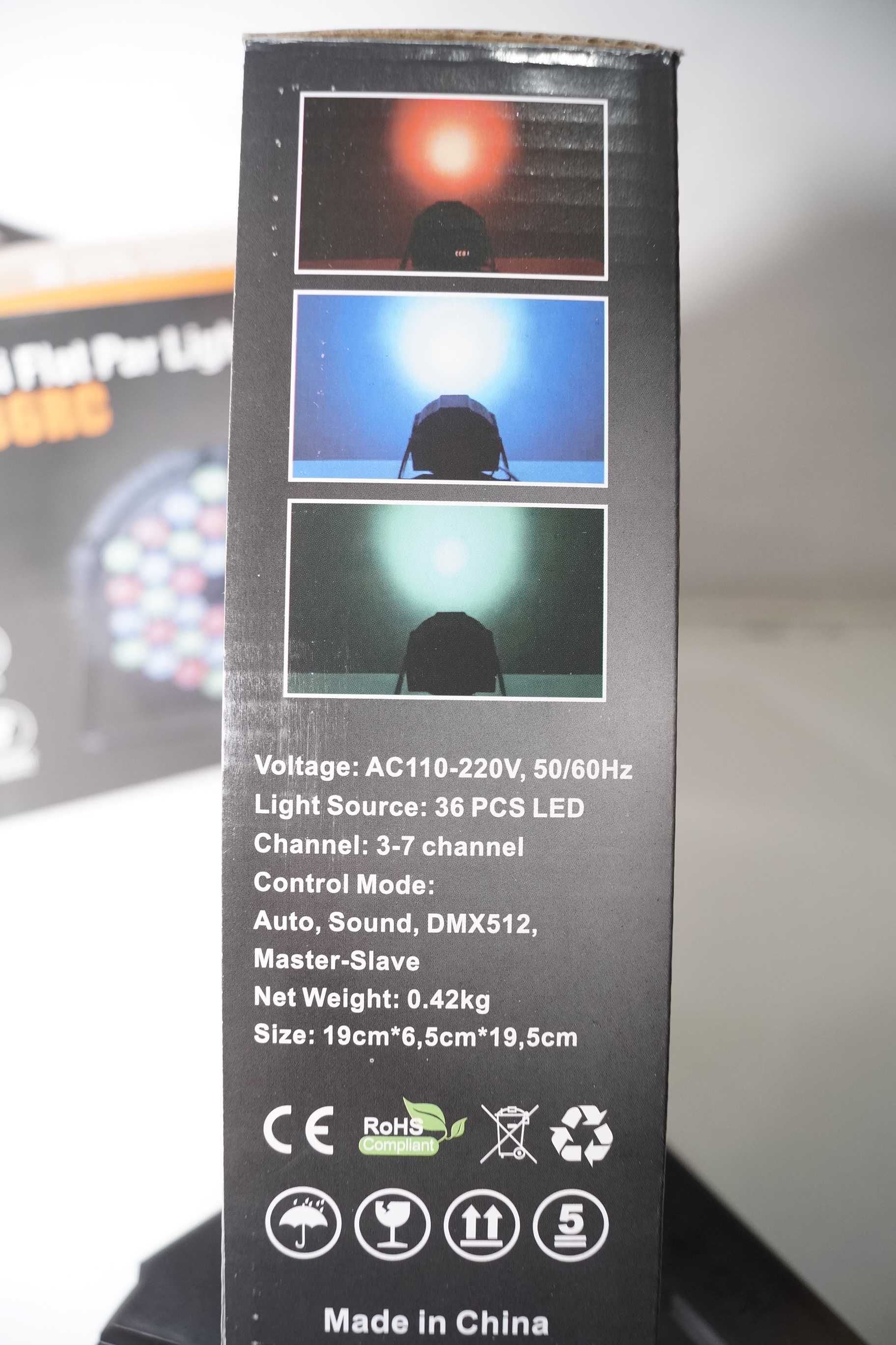 G384 4 mini reflektory  sceniczne 36 LED oświetlenie dyskotekowe 36W