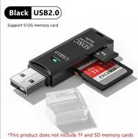 NOWY adapter/czytnik kart pamięci TF, CS, SD, microSD - USB 2.0