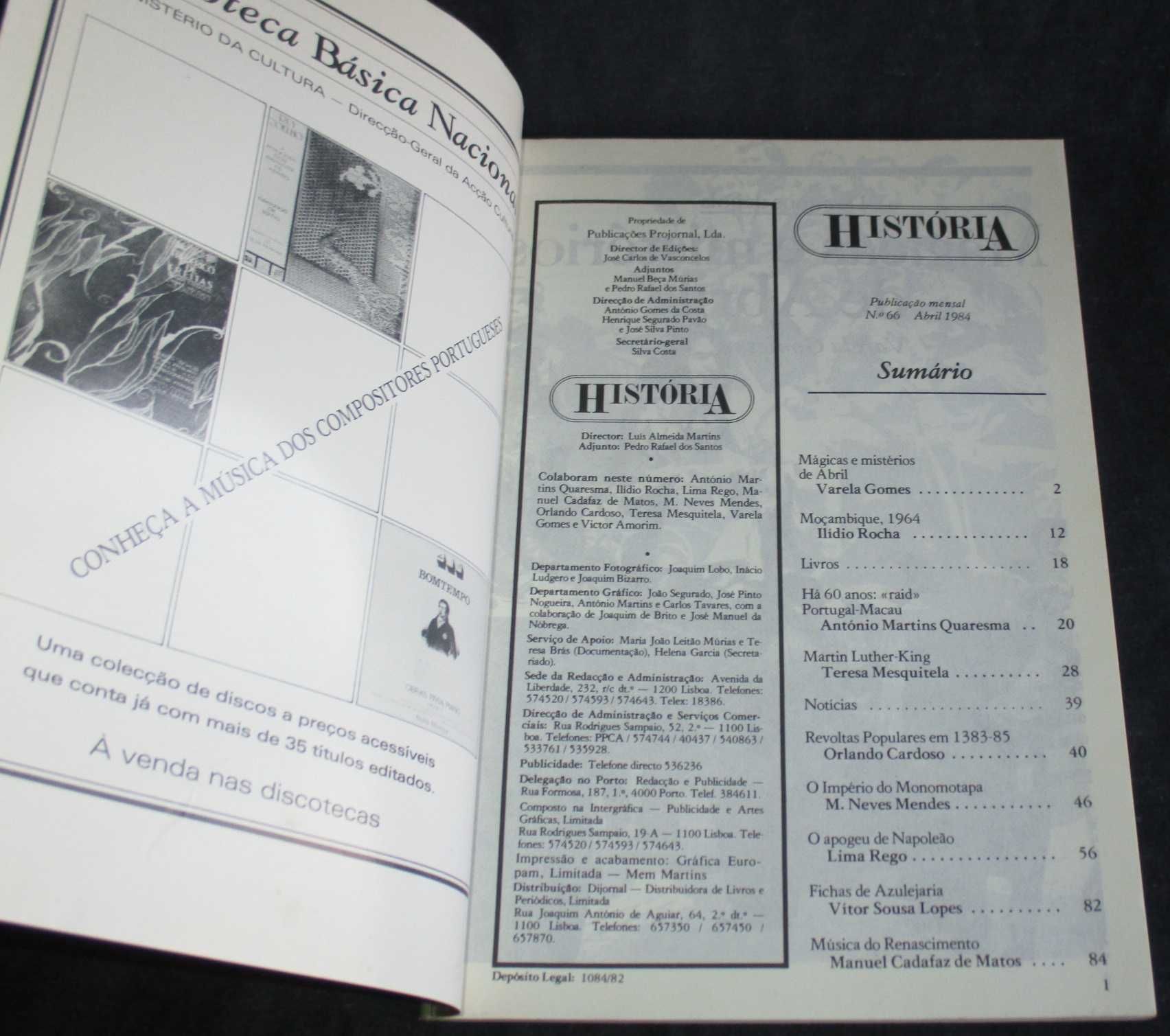 Revista História Nº 66 Abril de 1984 Mágicas e Mistérios de Abril
