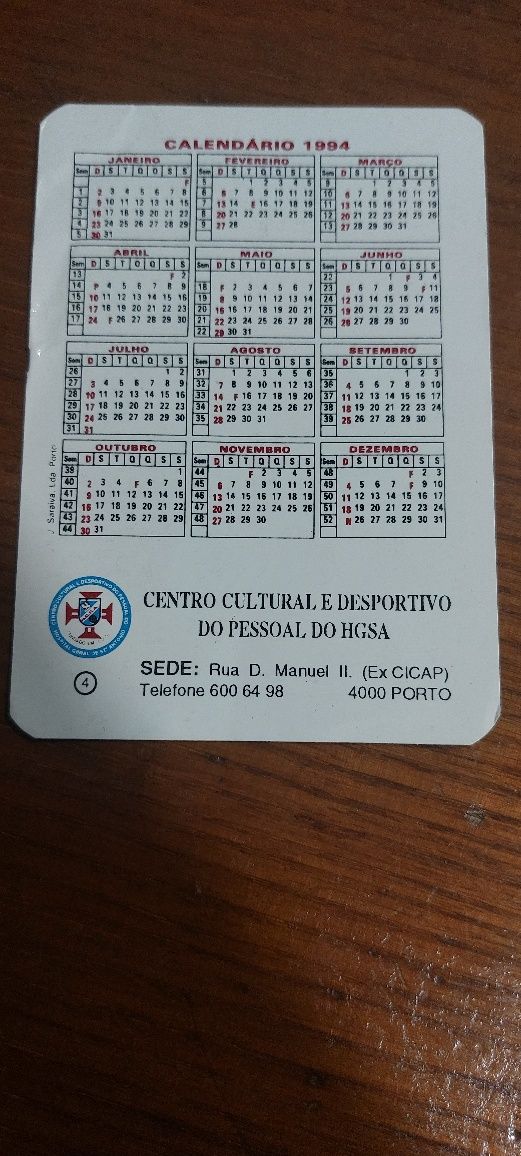 Calendários de 1994