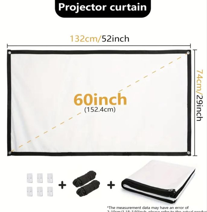 Экран полотно для проэктора 100 дюймов/ 60 дюймов